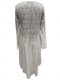 Clearance Women's Maxi Dress Ethnic Dress Print Dress Spring Dress Vintage Ethnic Tribal Outdoor Vacation Daily Regular Fit Floral Tribal Long Sleeve Crew Neck White Yellow Wine Blue Summer Spring Fall Women T Shirt Dresses