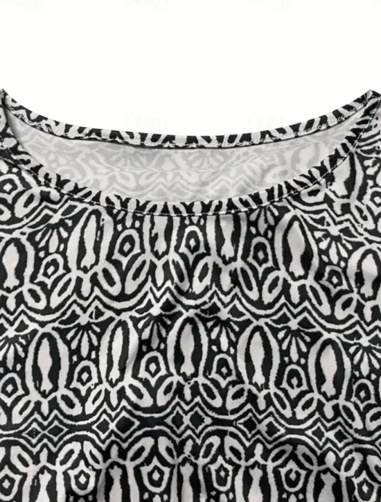 Clearance Women's Maxi Dress Ethnic Dress Print Dress Spring Dress Vintage Ethnic Tribal Outdoor Vacation Daily Regular Fit Floral Tribal Long Sleeve Crew Neck White Yellow Wine Blue Summer Spring Fall Women T Shirt Dresses