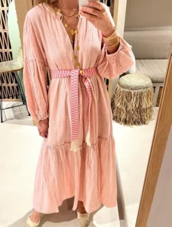 Sale Women's Maxi Dress Linen-Inspired Dresses Casual Dress Swing Dress Plain Dress Casual Sports & Outdoor Street Regular Fit Plain Long Sleeve V Neck Spring Fall Women Dresses