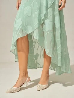 Best Women's Maxi Dress Ruffle Dress Elegant Wedding Wedding Guest Evening Party Floral Sleeveless U Neck Summer Spring Women Cocktail Dress
