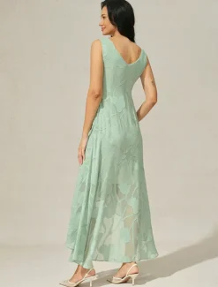 Best Women's Maxi Dress Ruffle Dress Elegant Wedding Wedding Guest Evening Party Floral Sleeveless U Neck Summer Spring Women Cocktail Dress
