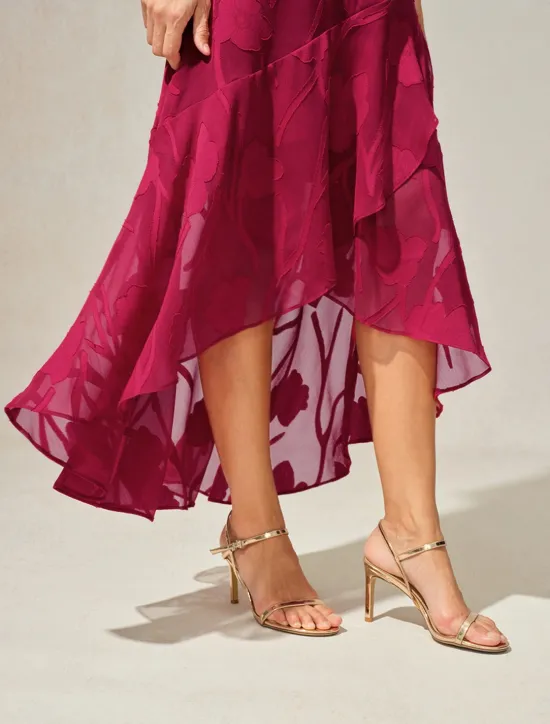 Online Women's Maxi Dress Ruffle Dress Elegant Wedding Wedding Guest Evening Party Regular Fit Floral Sleeveless U Neck Summer Spring Women Cocktail Dress