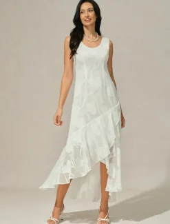 Sale Women's Maxi Dress Ruffle Dress Elegant Wedding Wedding Guest Evening Party Regular Fit Floral Sleeveless U Neck Summer Spring Women Cocktail Dress