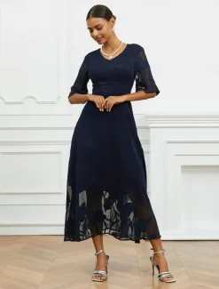 Discount Women's Maxi Dress Semi Formal Dress A Line Dress Elegant Work Birthday Flutter Sleeve Wedding Guest Cocktail Party Formal Evening Regular Fit Solid Color Plain Half Sleeve V Neck Black Pink Red Green Women Chiffon Dresses|Floral Dresses