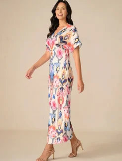 Hot Women's Maxi Dress Sheath Dress Elegant Wedding Party Regular Fit Graphic Short Sleeve V Neck Spring Women Cocktail Dress