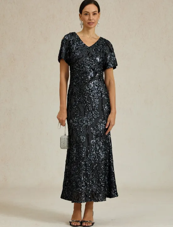 Discount Women's Maxi Dress Sheath Dress Trumpet Mermaid Dress Elegant Party Cocktail Cold Shoulder Evening Party Cocktail Party Floral Short Sleeve V Neck Summer Spring Fall Winter Women Cocktail Dress