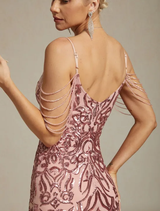 Women's Maxi Dress Sheath Dress Chiffon Dress Trumpet Mermaid Dress Tulle Dress Elegant Party Birthday Geometric Sleeveless V Neck Summer Women Cocktail Dress