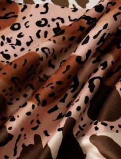 Hot Women's Maxi Dress Shift Dress A Line Dress Party Casual Boho Daily Date Going out Regular Fit Graphic Animal Leopard Long Sleeve Crew Neck Pink Blue Brown Green Spring Fall Winter Autumn Women Casual Dress