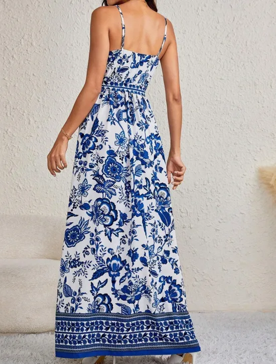 Outlet Women's Maxi Dress Summer Dress Boho Dress Cami Dress Stylish Ethnic Vacation Daily Date Regular Fit Floral Sleeveless V Neck Summer Women Spring Dresses