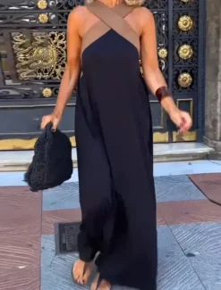 Sale Women's Maxi Dress Summer Dress Casual Daily Regular Fit Graphic Sleeveless Halter Neck Black White Wine Fuchsia Summer Women Sundresses