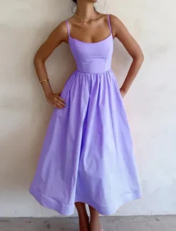 Sale Women's Maxi Dress White Dress Graduation Dress Casual Dress Swing Dress Elegant Streetwear Maxi Vacation Street Holiday Regular Fit Sleeveless Strap White Pink Blue Purple Summer Women White Dresses