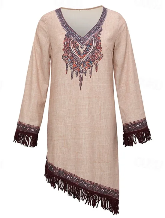 Women's Midi Dress Boho Dress Print Dress Western Dress Fashion Modern Outdoor Holiday Regular Fit Flower Long Sleeve V Neck Summer Women Floral Dresses