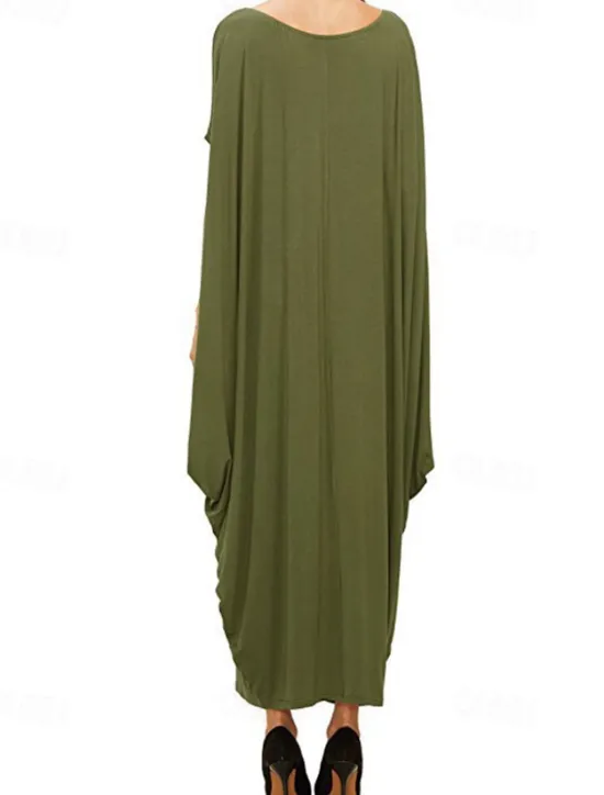 Hot Women's Midi Dress Casual Dress Fashion Classic Modern Vacation Holiday Going out Regular Fit Plain Short Sleeve Crew Neck Black Wine Green Summer Women T Shirt Dresses