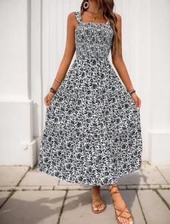 Sale Women's Midi Dress Casual Dress Slip Dress Stylish Casual Vacation Daily Regular Fit Floral Sleeveless Strap Black Navy Blue Blue Orange Summer Women Spring Dresses