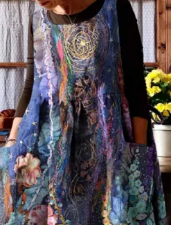 Hot Women's Midi Dress Casual Dress Cotton Linen Dress Summer Dress Print Dress Fashion Modern Daily Weekend Regular Fit Floral Sleeveless Crew Neck Red Royal Blue Summer Women Floral Dresses