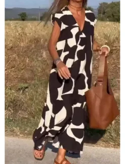 Hot Women's Midi Dress Casual Dress Print Dress Fashion Classic Outdoor Daily Holiday Regular Fit Flower Sleeveless V Neck Black Blue Orange Summer Women Floral Dresses