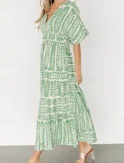 Discount Women's Midi Dress Casual Dress Boho Chic Dresses Boho Dress Bohemia Vintage Stylish Vacation Casual Daily Regular Fit Stripe Short Sleeve V Neck Black Light Green Light Blue Summer Spring Women Floral Dresses