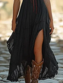 New Women's Midi Dress Casual Dress Summer Dress Boho Dress Western Dress Vintage Vacation Daily Going out Regular Fit Floral Sleeveless V Neck Summer Women Floral Dresses