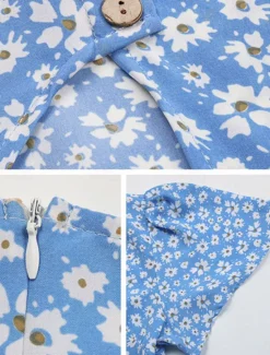 Outlet Women's Midi Dress Casual Dress A Line Dress Summer Dress Stylish Casual Vacation Daily Date Regular Fit Floral Short Sleeve V Neck Black Red Blue Summer Women Floral Dresses