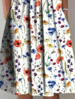 Sale Women's Midi Dress Casual Dress Floral Dress Short Sleeve Floral Ruched Spring Summer Crew Neck Basic Daily Vacation Weekend Women Spring Dresses|T Shirt Dresses