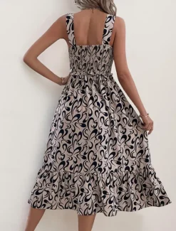 Hot Women's Midi Dress Casual Dress A Line Dress Slip Dress Stylish Casual Vacation Daily Regular Fit Graphic Sleeveless Strap Summer Women Vacation Dresses