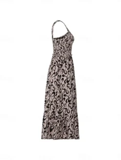 Hot Women's Midi Dress Casual Dress A Line Dress Slip Dress Stylish Casual Vacation Daily Regular Fit Graphic Sleeveless Strap Summer Women Vacation Dresses