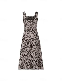 Hot Women's Midi Dress Casual Dress A Line Dress Slip Dress Stylish Casual Vacation Daily Regular Fit Graphic Sleeveless Strap Summer Women Vacation Dresses