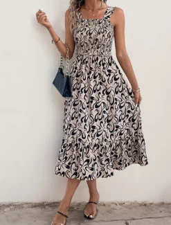 Hot Women's Midi Dress Casual Dress A Line Dress Slip Dress Stylish Casual Vacation Daily Regular Fit Graphic Sleeveless Strap Summer Women Vacation Dresses