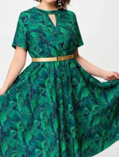 Outlet Women's Midi Dress Casual Dress A Line Dress Stylish Casual Vacation Daily Regular Fit Floral Short Sleeve Crew Neck V Neck Summer Women Floral Dresses
