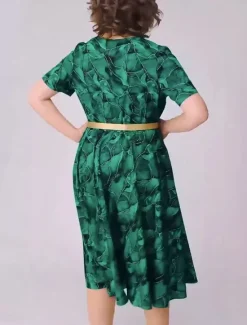 Outlet Women's Midi Dress Casual Dress A Line Dress Stylish Casual Vacation Daily Regular Fit Floral Short Sleeve Crew Neck V Neck Summer Women Floral Dresses