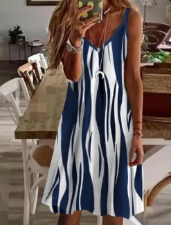 Clearance Women's Midi Dress Casual Dress Strap Dress Mini Dress Petite Dress Sundress Stylish Basic Sexy Vacation Daily Holiday Regular Fit Striped Sleeveless V Neck Black Wine Blue Green Summer Spring Women Sundresses