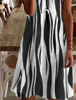 Clearance Women's Midi Dress Casual Dress Strap Dress Mini Dress Petite Dress Sundress Stylish Basic Sexy Vacation Daily Holiday Regular Fit Striped Sleeveless V Neck Black Wine Blue Green Summer Spring Women Sundresses