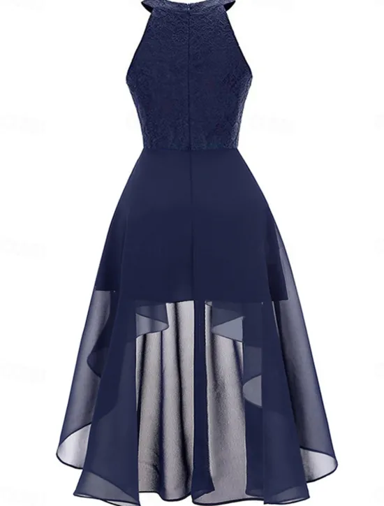 Women's Midi Dress Chiffon Dress A Line Dress Elegant Formal Wedding Party Regular Fit Sleeveless Crew Neck Navy Blue Purple Summer Women Work Dresses