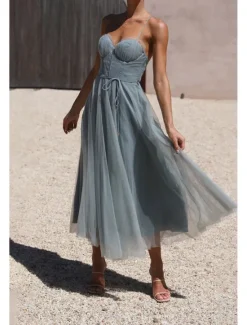 Hot Women's Midi Dress Cocktail Dress Wedding Guest Dress Chiffon Dress Slip Dress Classic Daily Holiday Weekend Regular Fit Plain Sleeveless Spaghetti Strap Black Pink Light Blue Summer Women Cocktail Dress