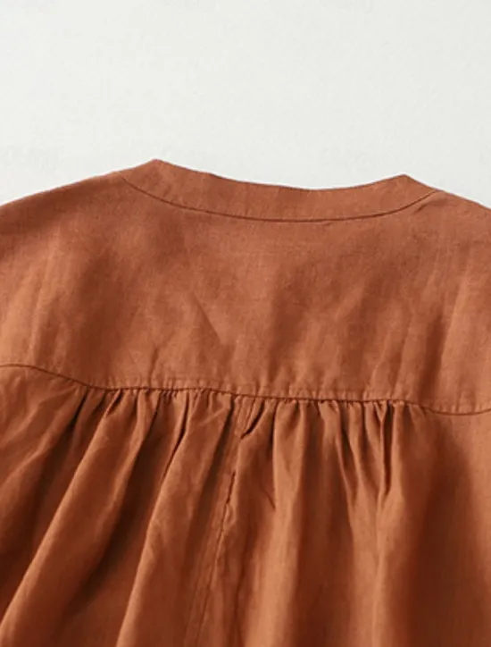 Clearance Women's Midi Dress Cotton Dress Summer Dress Casual Daily Regular Fit Plain Short Sleeve Crew Neck Black Brown Apricot Summer Women Casual Dress