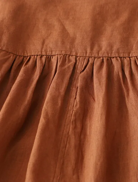 Clearance Women's Midi Dress Cotton Dress Summer Dress Casual Daily Regular Fit Plain Short Sleeve Crew Neck Black Brown Apricot Summer Women Casual Dress