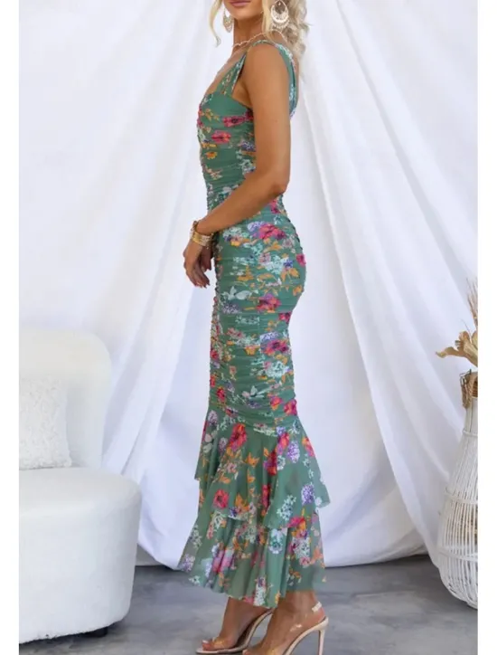 Hot Women's Midi Dress Floral Dress Print Dress Fashion Modern Outdoor Vacation Holiday Regular Fit Flower Sleeveless U Neck Black White Red Blue Summer Women Floral Dresses