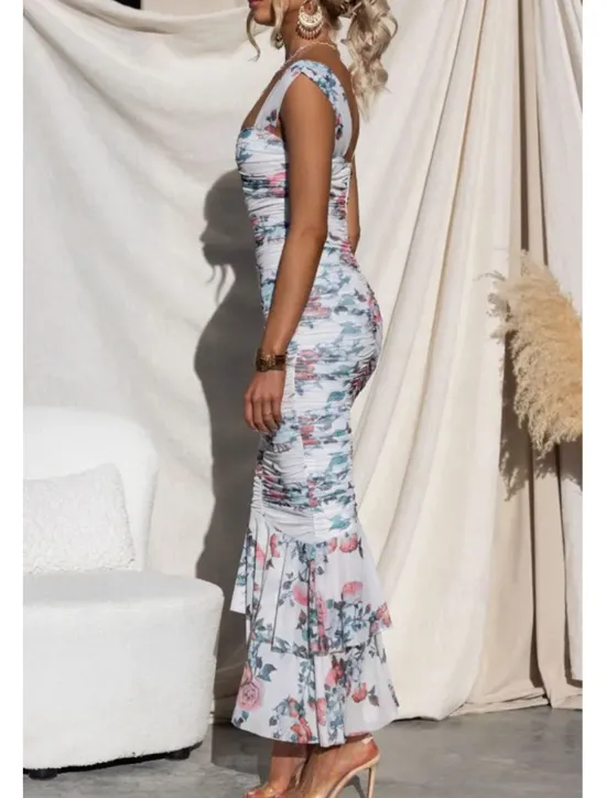 Hot Women's Midi Dress Floral Dress Print Dress Fashion Modern Outdoor Vacation Holiday Regular Fit Flower Sleeveless U Neck Black White Red Blue Summer Women Floral Dresses