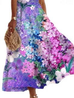 Women's Midi Dress Floral Dress Halter Neck Dress Print Dress Fashion Modern Outdoor Vacation Holiday Regular Fit Flower Sleeveless Halter Neck Summer Women Floral Dresses
