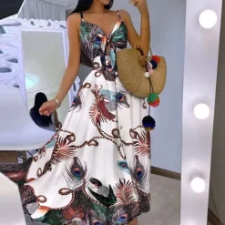 Clearance Women's Midi Dress Graduation Dress Swing Dress Summer Dress Slip Dress Fashion Outdoor Holiday Date Regular Fit Leopard Flower Sleeveless Straps Black White Ivory Red Summer Women White Dresses|Floral Dresses