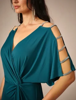 Hot Women's Midi Dress Knit Dress Elegant Stylish Party Date Regular Fit Solid Color Short Sleeve V Neck Summer Women Cocktail Dress