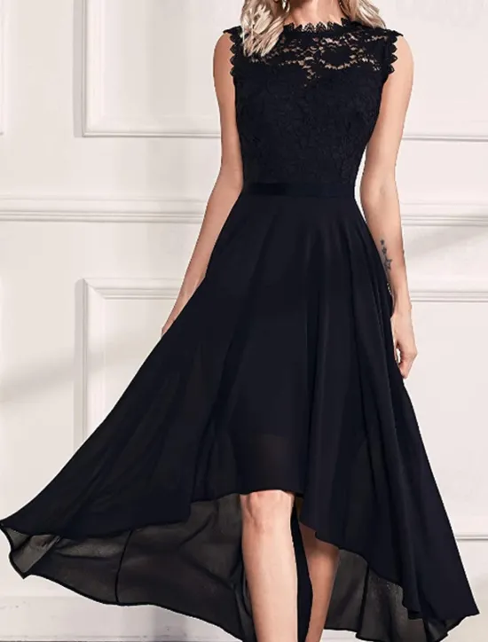 Clearance Women's Midi Dress Party Dress Cocktail Dress Wedding Guest Dress Chiffon Dress Fashion Modern Party Special Occasion Tea Party Regular Fit Plain Sleeveless Crew Neck Black Pink Summer Women Cocktail Dress
