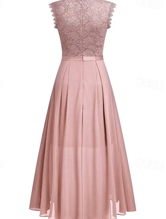 Clearance Women's Midi Dress Party Dress Cocktail Dress Wedding Guest Dress Chiffon Dress Fashion Modern Party Special Occasion Tea Party Regular Fit Plain Sleeveless Crew Neck Black Pink Summer Women Cocktail Dress