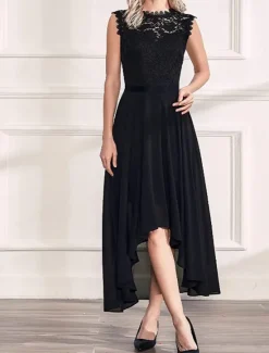 Clearance Women's Midi Dress Party Dress Cocktail Dress Wedding Guest Dress Chiffon Dress Fashion Modern Party Special Occasion Tea Party Regular Fit Plain Sleeveless Crew Neck Black Pink Summer Women Cocktail Dress