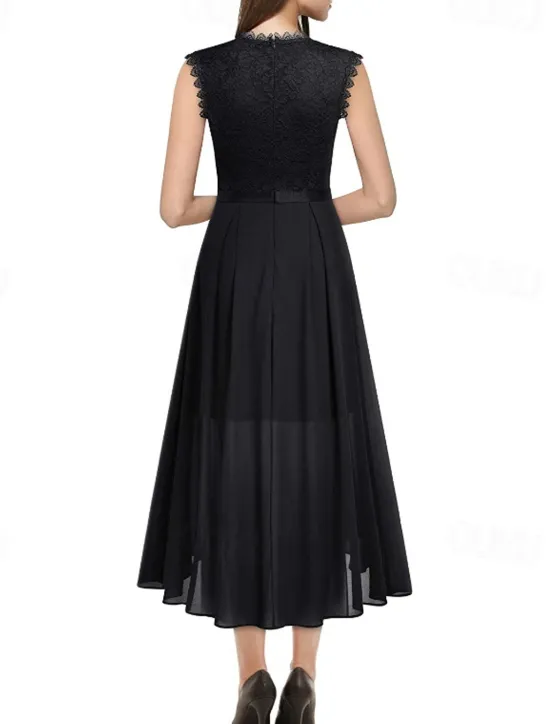 Clearance Women's Midi Dress Party Dress Cocktail Dress Wedding Guest Dress Chiffon Dress Fashion Modern Party Special Occasion Tea Party Regular Fit Plain Sleeveless Crew Neck Black Pink Summer Women Cocktail Dress