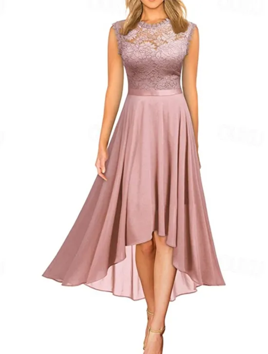 Clearance Women's Midi Dress Party Dress Cocktail Dress Wedding Guest Dress Chiffon Dress Fashion Modern Party Special Occasion Tea Party Regular Fit Plain Sleeveless Crew Neck Black Pink Summer Women Cocktail Dress