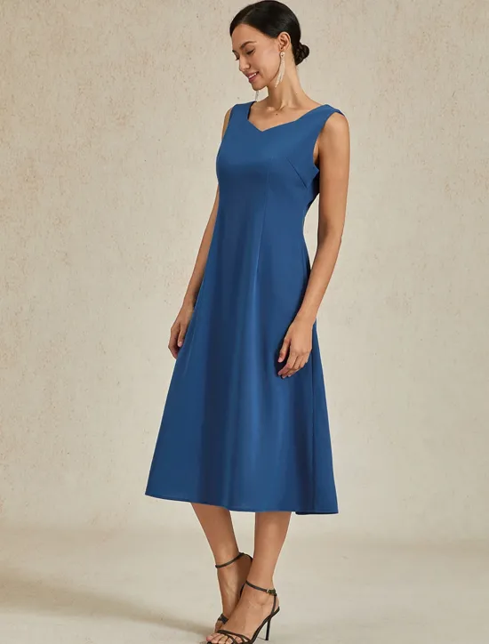 Hot Women's Midi Dress Sheath Dress A Line Dress Elegant Wedding Party Wedding Guest Regular Fit Solid Color Sleeveless V Neck Gray Pink Black Burgundy Navy Blue Summer Spring Fall Winter Women Cocktail Dress