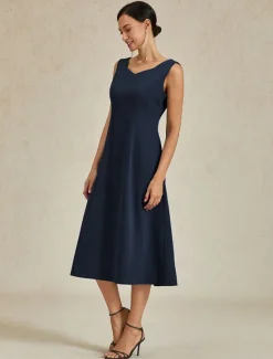 Hot Women's Midi Dress Sheath Dress A Line Dress Elegant Wedding Party Wedding Guest Regular Fit Solid Color Sleeveless V Neck Gray Pink Black Burgundy Navy Blue Summer Spring Fall Winter Women Cocktail Dress