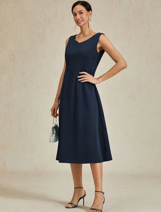 Hot Women's Midi Dress Sheath Dress A Line Dress Elegant Wedding Party Wedding Guest Regular Fit Solid Color Sleeveless V Neck Gray Pink Black Burgundy Navy Blue Summer Spring Fall Winter Women Cocktail Dress