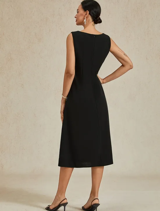 Hot Women's Midi Dress Sheath Dress A Line Dress Elegant Wedding Party Wedding Guest Regular Fit Solid Color Sleeveless V Neck Gray Pink Black Burgundy Navy Blue Summer Spring Fall Winter Women Cocktail Dress